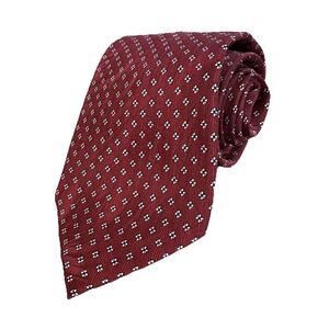 Keith Daniels Men’s Tie – Red Silk with Small Floral Pattern – Classic 58”x3.75”